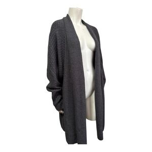 STYLE & CO gray oversized cardigan dolman shawl collar long knit duster size XL